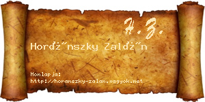 Horánszky Zalán névjegykártya